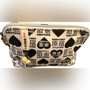 Y2K Harajuku Lovers Heart Print Gwen Stefani L.A.M.B Cosmetic Bag Pouch Charms